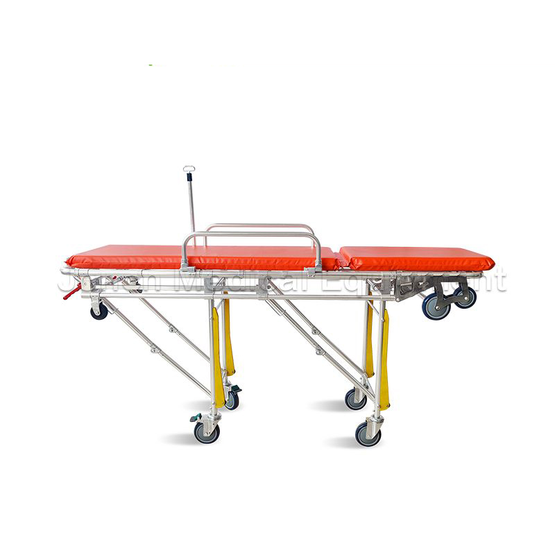 ST200023 First-aid Medical Collapsible Aluminum Alloy Ambulance Stretcher with Wheel