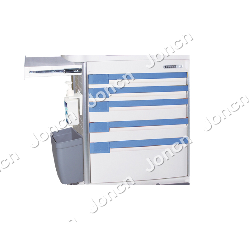 AT-850J81A8 Hospital Medical Trolley ABS Plastic Medicine Anesthesia Cart for patient transfer and emergency cart