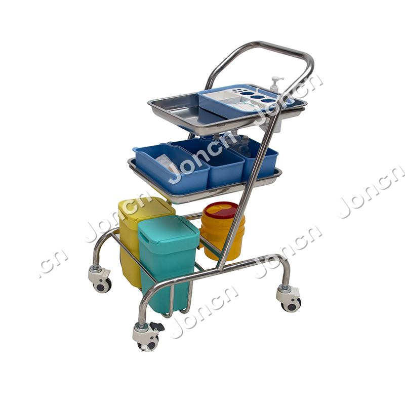 304 Stainless Steel Welding/Seamless/Clean Easily Medical Instrument Trolley for Hospital and Clinic