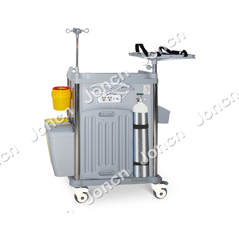 ET-650J26S1-RD Hospital Use ABS Aluminum Alloy 5-drawers Clinical Trolley With Drawers With Disposable Lock