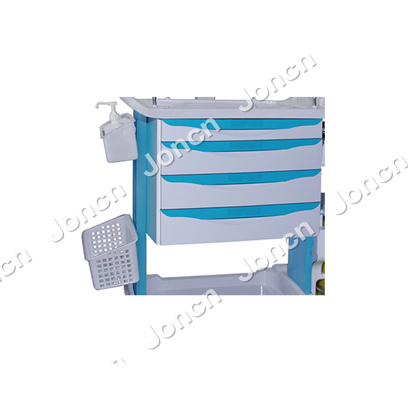 E-NT-78023D6 Wireless Nursing Cart with Pole and Drawer