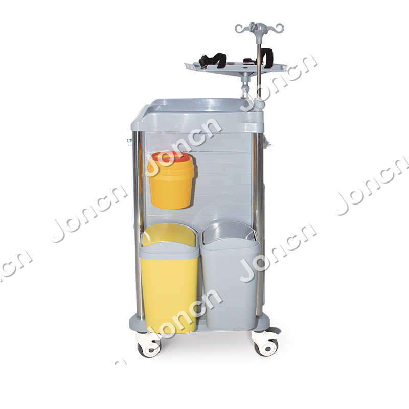 ET-650J26S1-RD Hospital Use ABS Aluminum Alloy 5-drawers Clinical Trolley With Drawers With Disposable Lock