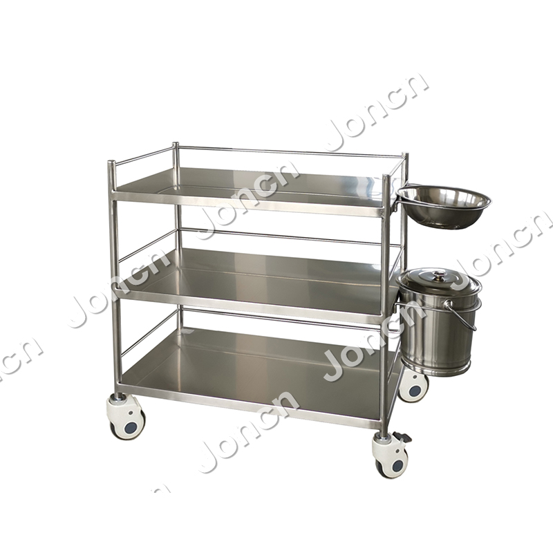 SUS-73057D8 Wholesale furniture hospital Clinic stainless steel treatment cart trolley hospital trolley cart