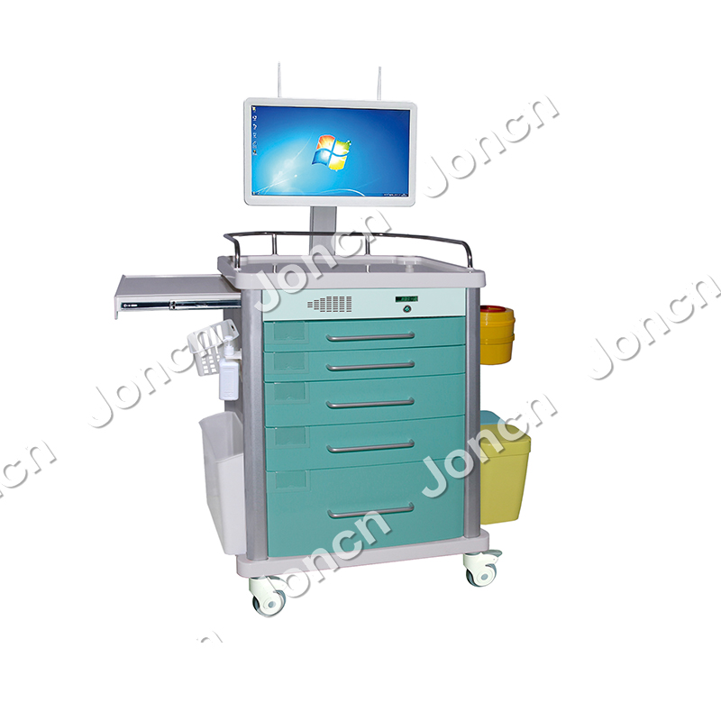 E-NT-65026A ISO&CE Approved Nursing Patinet Hospital Furniture Medical Cart ABS Nursing Trolley