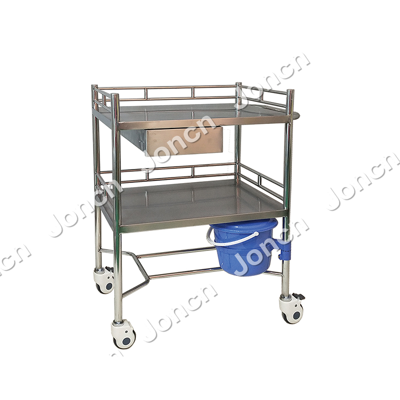 SUS-73057D8 Wholesale furniture hospital Clinic stainless steel treatment cart trolley hospital trolley cart