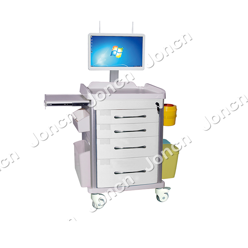 E-NT-65026A ISO&CE Approved Nursing Patinet Hospital Furniture Medical Cart ABS Nursing Trolley