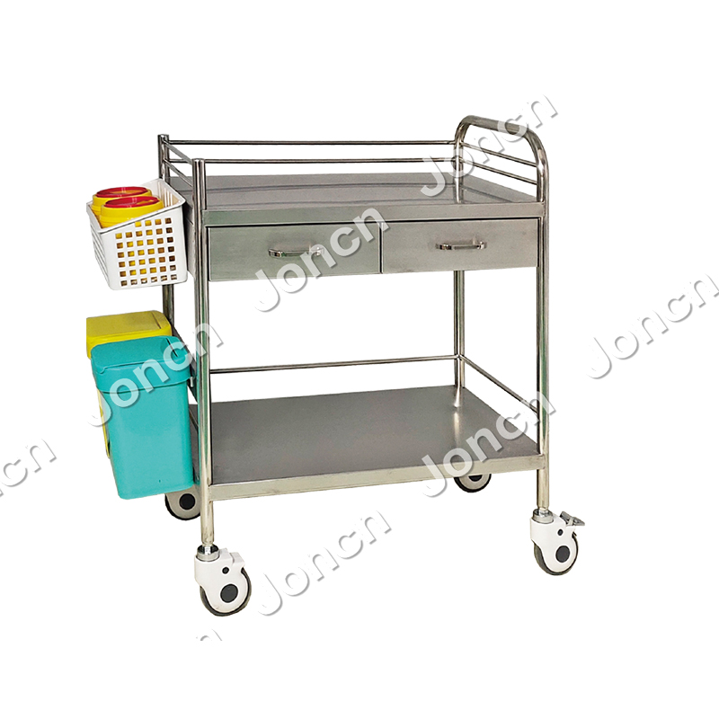 SUS-73057D8 Wholesale furniture hospital Clinic stainless steel treatment cart trolley hospital trolley cart