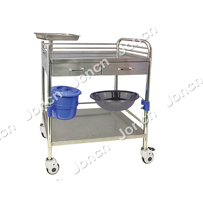 SUS-73057D8 Wholesale furniture hospital Clinic stainless steel treatment cart trolley hospital trolley cart