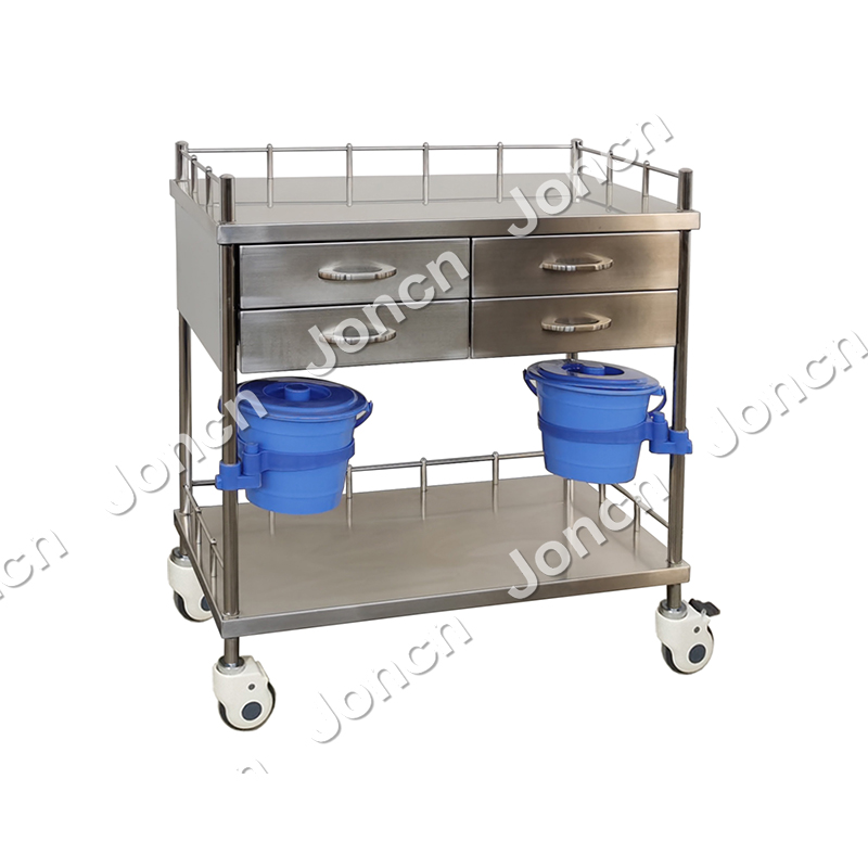 SUS-73057D8 Wholesale furniture hospital Clinic stainless steel treatment cart trolley hospital trolley cart