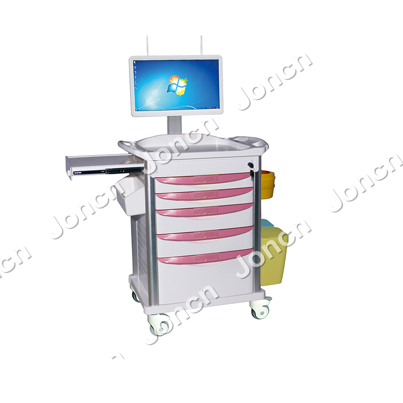 E-NT-65026A ISO&CE Approved Nursing Patinet Hospital Furniture Medical Cart ABS Nursing Trolley