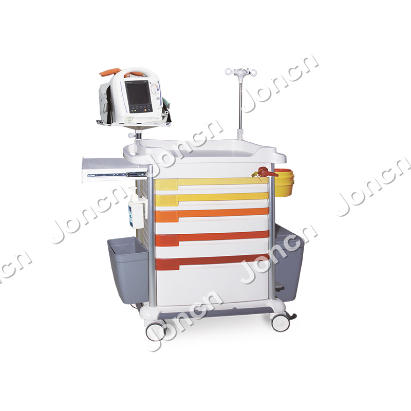 ET-850J81A6 Hospital Supplies Transfusion ABS Emergency Trolley Medical Emergency Cart for the Sick