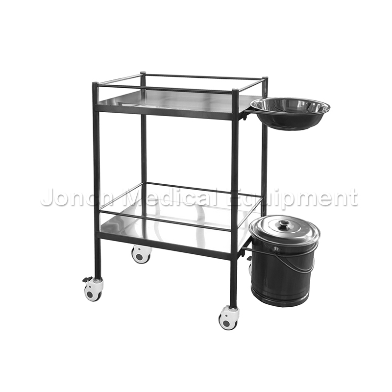 SUS-60057-2 Stainless Steel Hospital Emergency trolley Medical trolley With Drawer