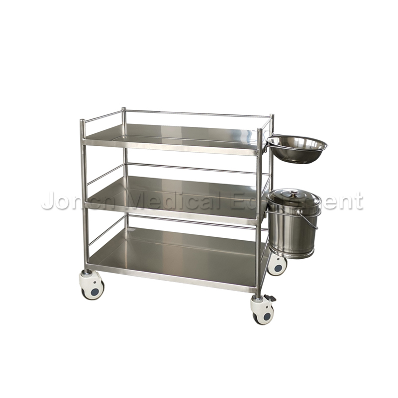 SUS-60057-2 Stainless Steel Hospital Emergency trolley Medical trolley With Drawer