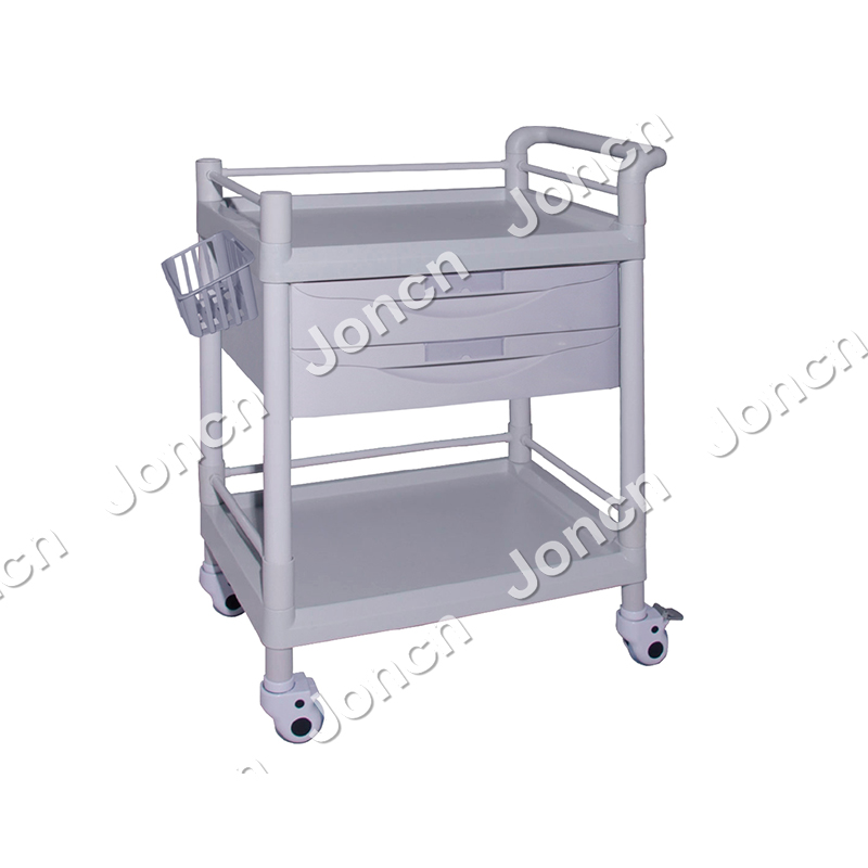 201J Wholesale Hospital Utility Multifunctional Nursing Cart Three Layer ABS Durable and Sturdy Medical Trolley