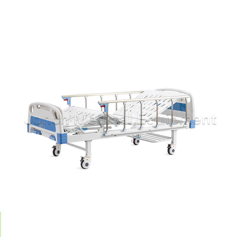 MD200006 Factory Sales Movable Adjustable multifunctional 2 Cranks Manual care bed manual icu hospital bed