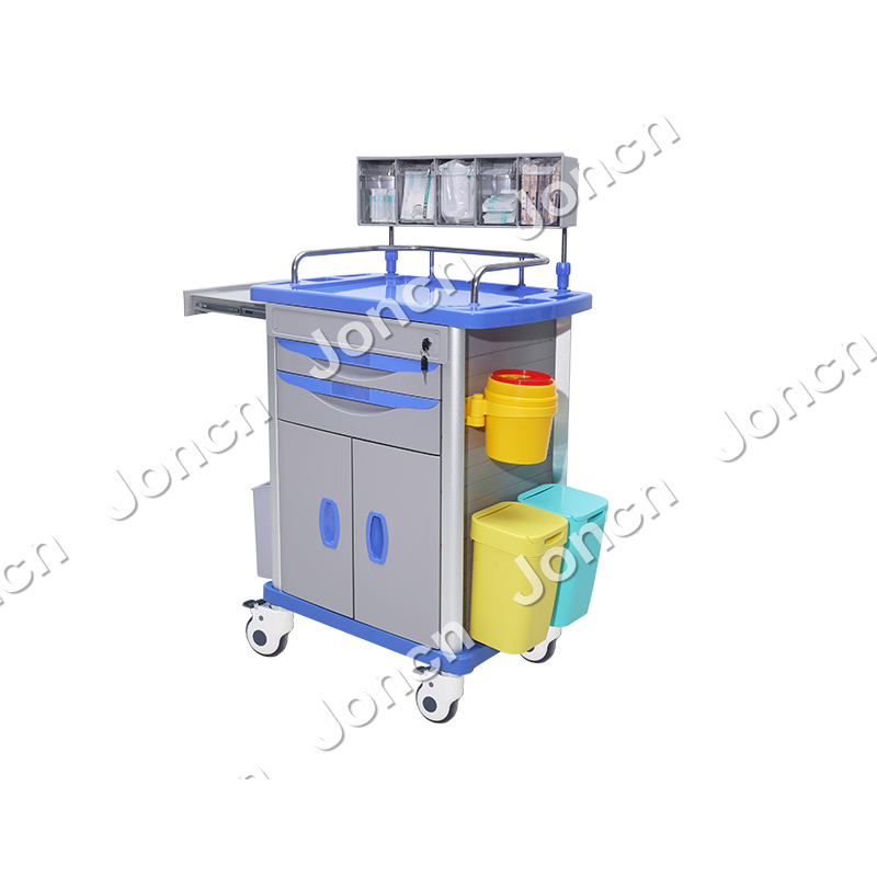 AT-75001E-BU Cheap hospital ABS plastic anesthesia trolley Anesthesiology Medical Cart