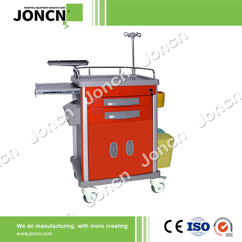 ET-69025AB Wholesale Price Multifunction ABS Plastic Hospital Emergency Trolley For Hospital And Clinic Usage