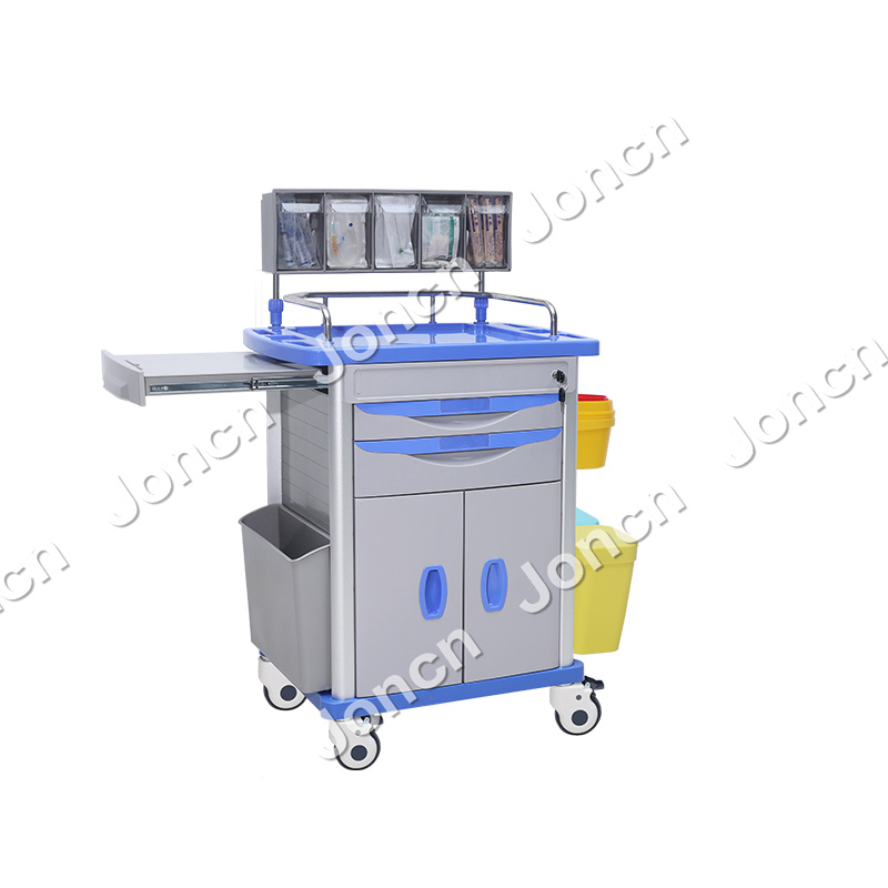 AT-75001E-BU Cheap hospital ABS plastic anesthesia trolley Anesthesiology Medical Cart