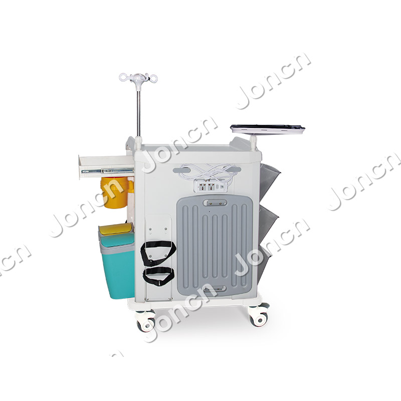 ET-655J38-CS OEM/ODM ABS Plastic Medical Emergency  Trolley for Hospital Usage Medicine Trolley Cart