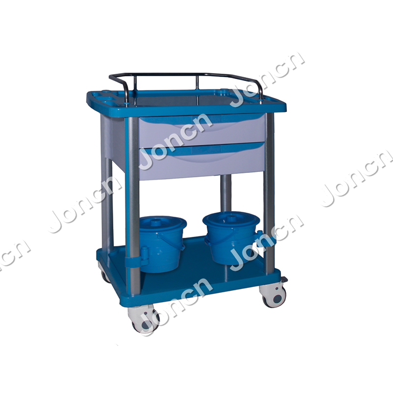 CT-75001D2-LB Factory Hospital Use Multi Tiers Abs Plastic Medical Treatment Clinic trolley Cart With Drawer