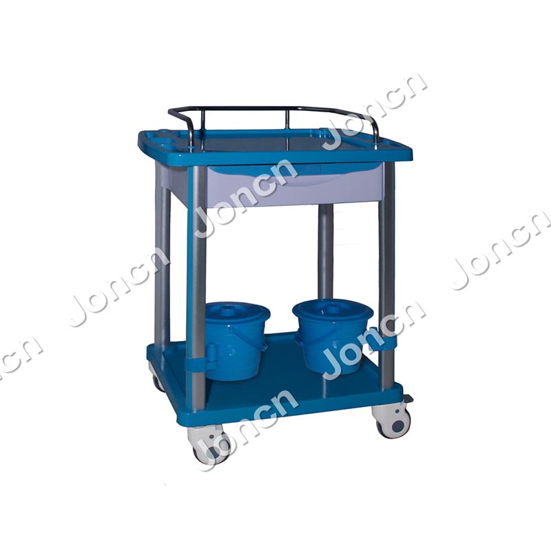 CT-75001D2-LB Factory Hospital Use Multi Tiers Abs Plastic Medical Treatment Clinic trolley Cart With Drawer