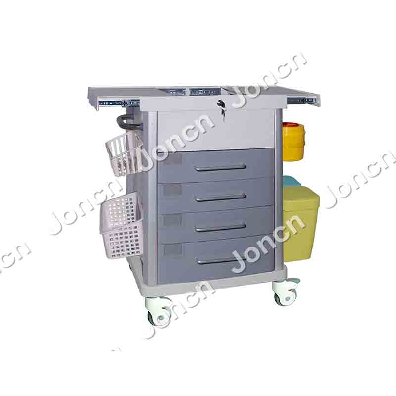 NT-65032A-SG Hospital ABS Medicine Service Cart Dressing Changing Medical Trolley with Drawer