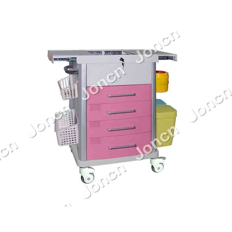 NT-65032A-SG Hospital ABS Medicine Service Cart Dressing Changing Medical Trolley with Drawer