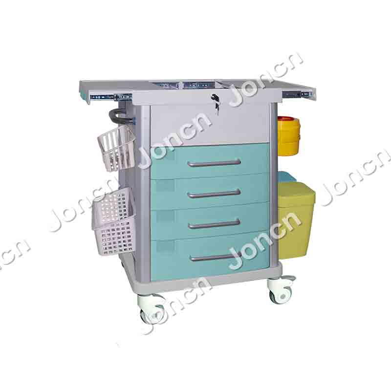 NT-65032A-SG Hospital ABS Medicine Service Cart Dressing Changing Medical Trolley with Drawer