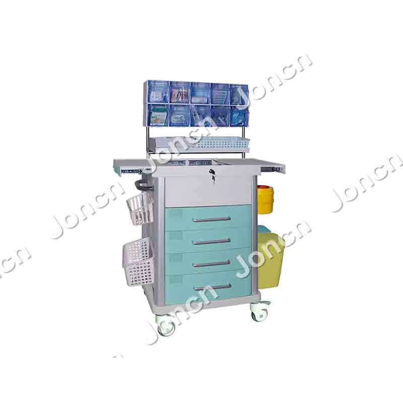 NT-65032A-SG Hospital ABS Medicine Service Cart Dressing Changing Medical Trolley with Drawer