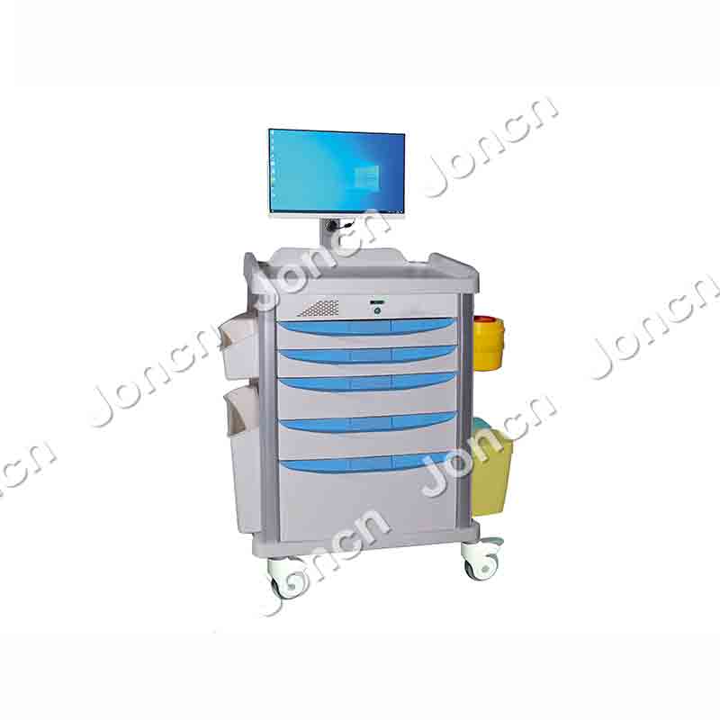 E-NT-65018A Factory Wholesale ABS Professional Hospital Medical Nurse Trolley