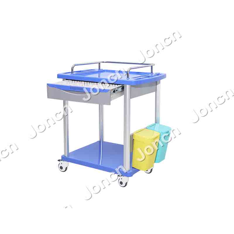 CT-85001C Medical Instrument Trolley Dental Lab Use Emergency Cart Cabinet  ABS Plastic Hospital Trolley