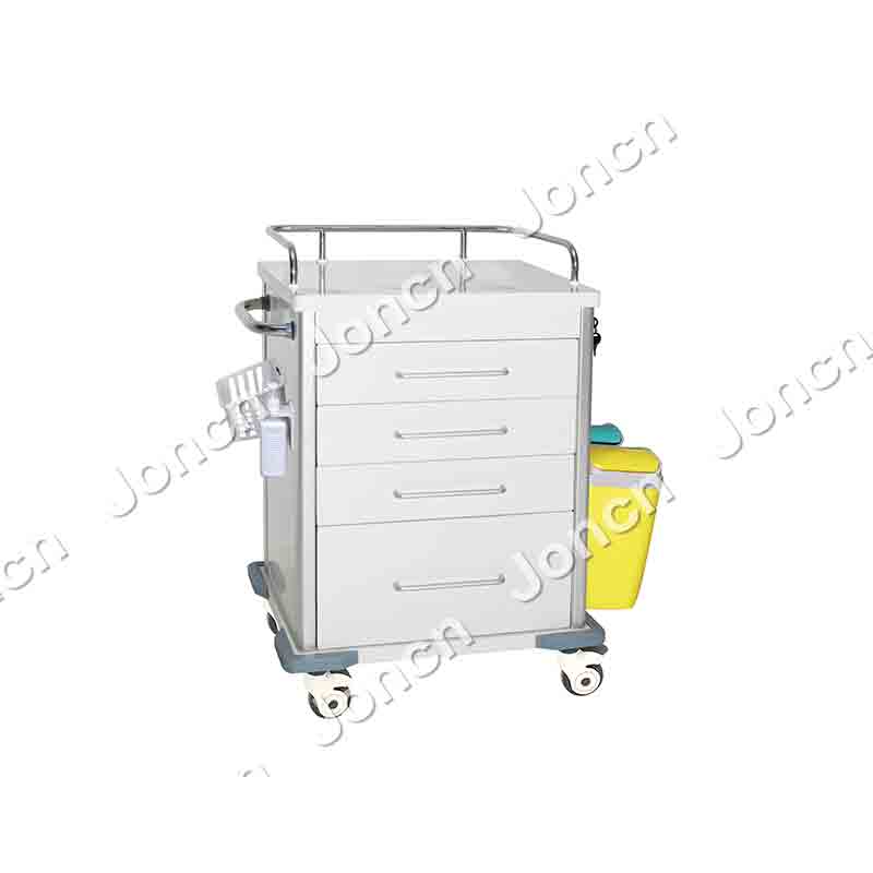 MT-65032J High capacity 4 drawers Medicine Trolley Cart Powder coated Steel Clinic Supply Factory Medicine Cart