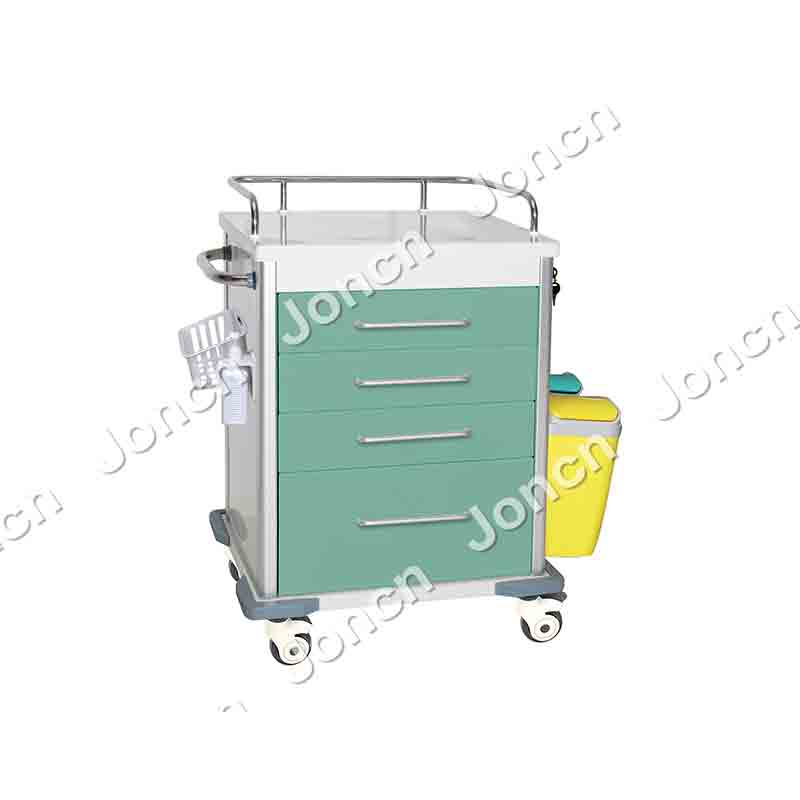 MT-65032J High capacity 4 drawers Medicine Trolley Cart Powder coated Steel Clinic Supply Factory Medicine Cart