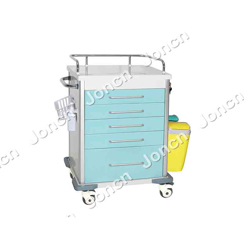 MT-65032J High capacity 4 drawers Medicine Trolley Cart Powder coated Steel Clinic Supply Factory Medicine Cart