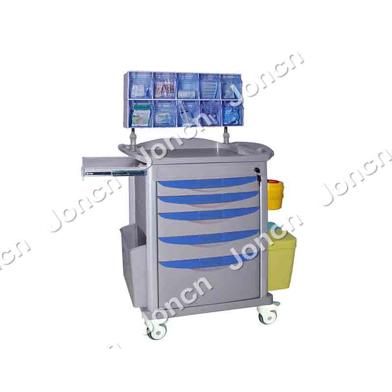 AT-85077A2-LS Hospital ABS Anesthesia Trolley Clinic Mobile Anesthesia Trolley With Silent Wheels 