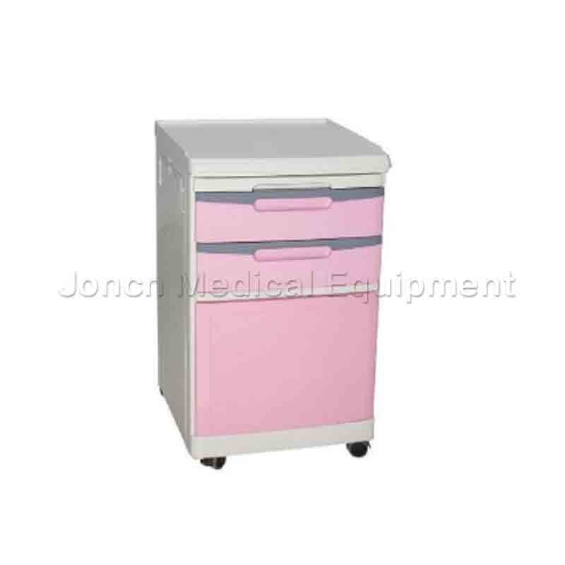 BS009-21 Hospital Medical Bedside Cabinet ABS Plastic Bedside Table with Drawer Wheels