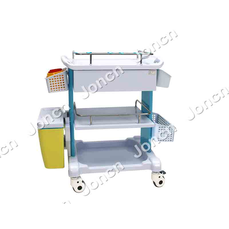 CT-78023D Wholesale Powder Coated Steel Mobile Medical Trolley Cart with Drawers 