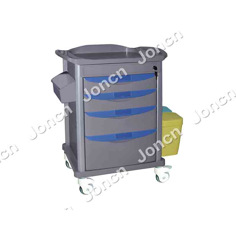 MT-75077A6-LT Hospital Furniture Instrument Dressing Emergency Treatment Trolley ABS Medicine Trolley 