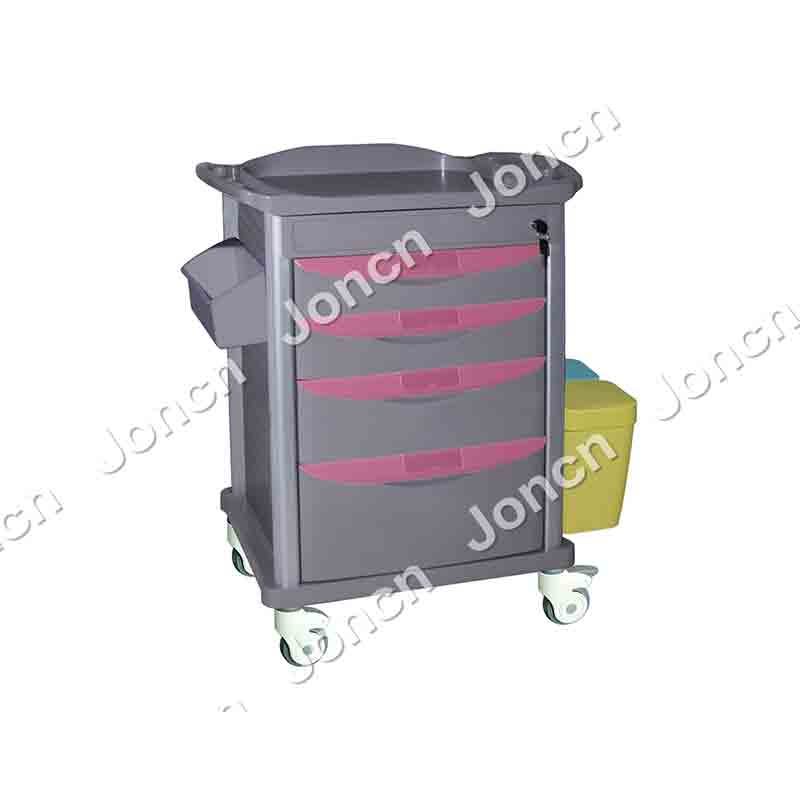 MT-75077A6-LT Hospital Furniture Instrument Dressing Emergency Treatment Trolley ABS Medicine Trolley 