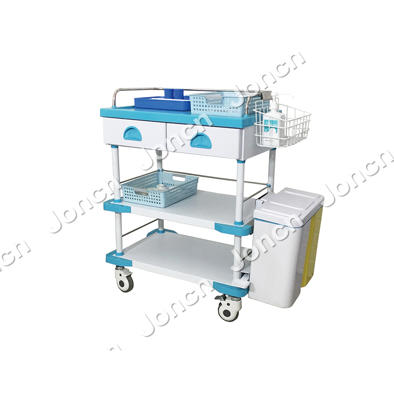 CT-61056S2-QL Hospital Clinic Nursing Powder Coated Steel Cart Medical Trolley