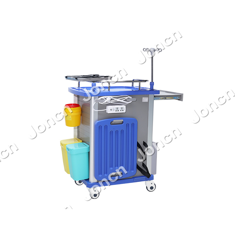 ET-75001A 5 Drawers ABS plastic Emergency Resuscitation Hospital Crash Cart Medical Trolley Price Hospital Furniture Emergency Trolley