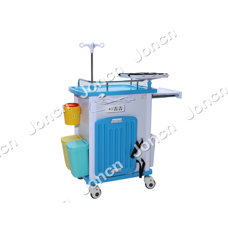 ET-75001B-LB Custom High Quality Patient Emergency Trolley Medical Anesthesia Cart with Wheel