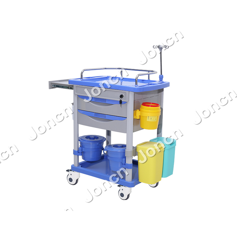 CT-75001D10 Factory Hospital Use ABS Plastic Medical Treatment trolley Cart With Drawer