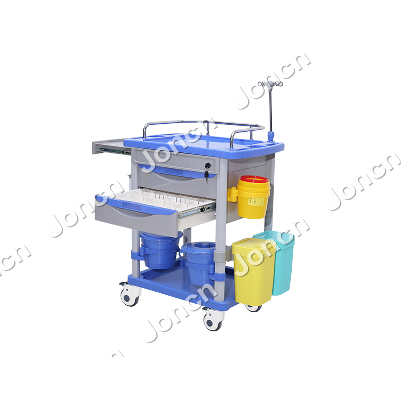 CT-75001D10 Factory Hospital Use ABS Plastic Medical Treatment trolley Cart With Drawer