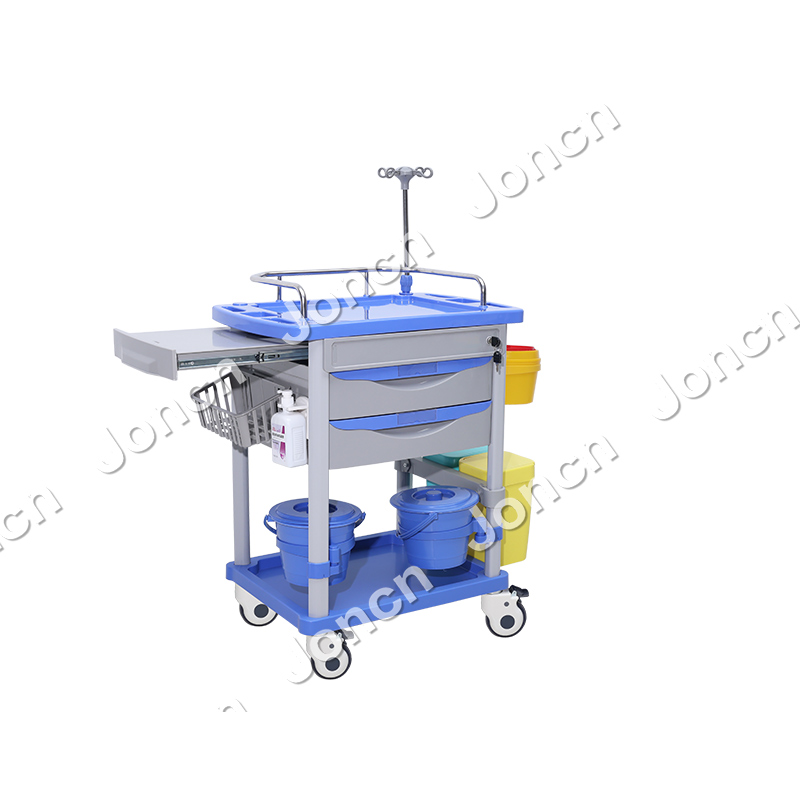 CT-75001D10 Factory Hospital Use ABS Plastic Medical Treatment trolley Cart With Drawer