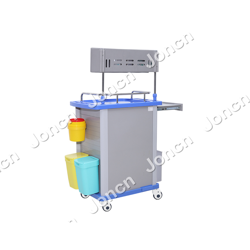 AT-75001F-BU MEDICAL ABS Plastic Anesthesia cart with Drawers Hospital Mobile Medical Trolley Hospital Medicine Trolley