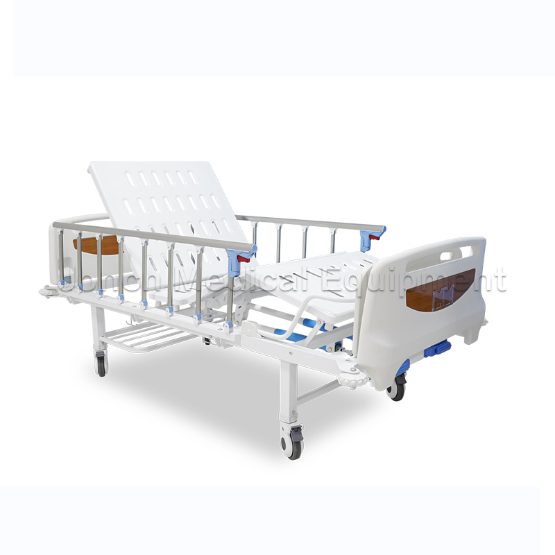 MD200008 Medical Equipment Two Functional Manual Adjustable 2 Cranks Hospital Beds For Sale