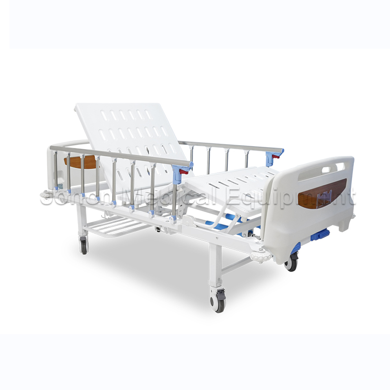 MD200008 Medical Equipment Two Functional Manual Adjustable 2 Cranks Hospital Beds For Sale