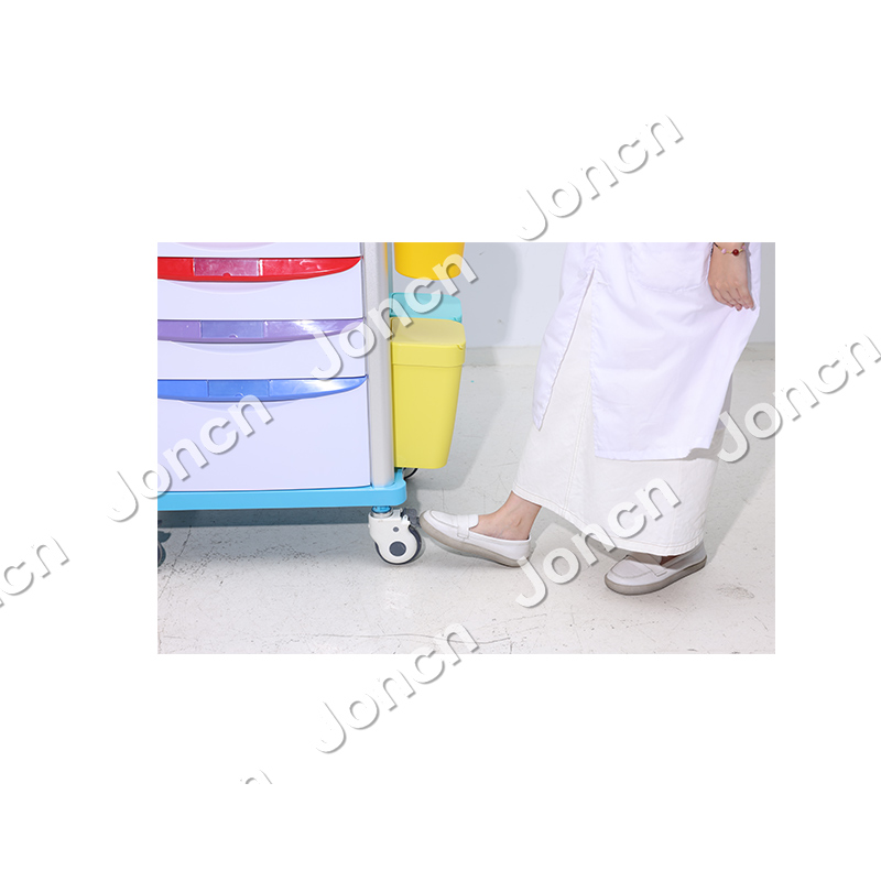 ET-75001AB-CS Wholesale Factory Medical Cart Movable Hospital Emergency Trolley Drawer ABS aluminum