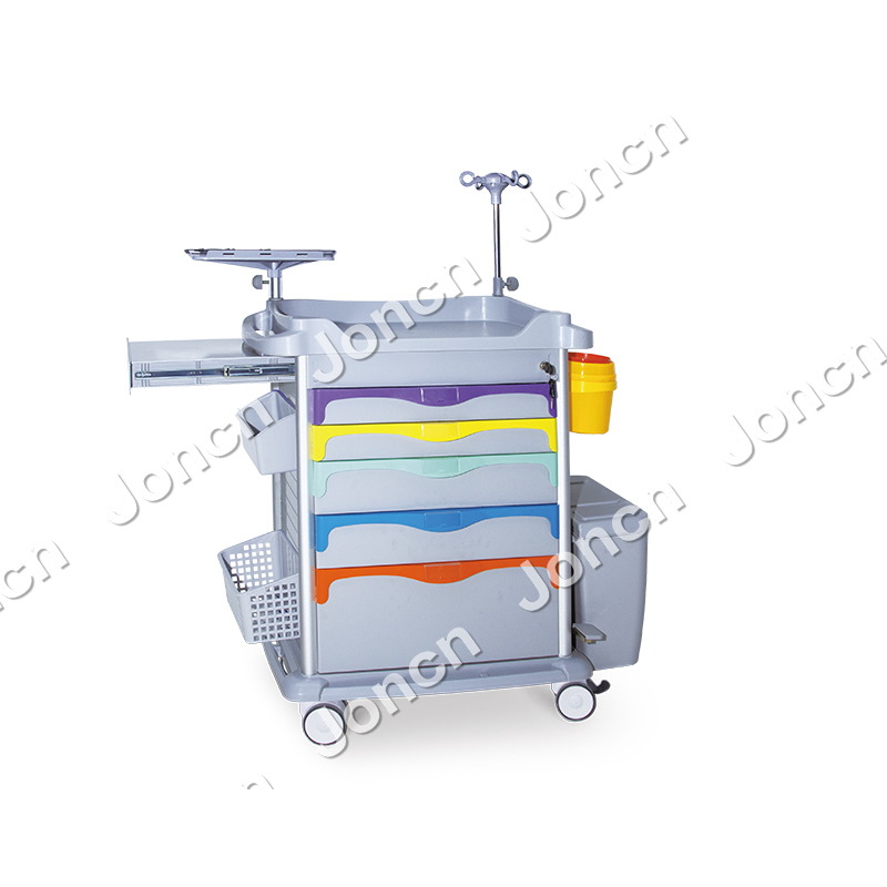 ET-850J86A Hospital Trolley Cart 5 Drawers High Capacity Medical Drug Delivery Trolley Cart ABS Medical Cart